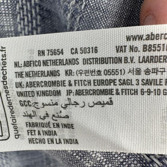 Abercrombie Fitch Linen Collection Shirt Men LARGE Summer Lightweight Preppy - Picture 11 of 14